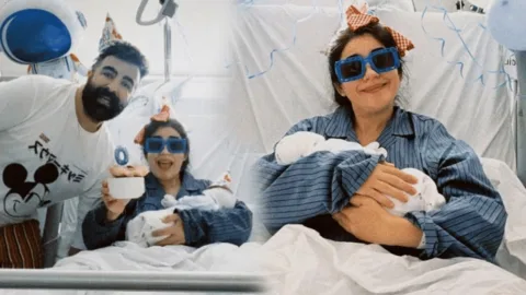 Zeynep Çamcı İlk Bebeği Can'ı Kucağına Aldı